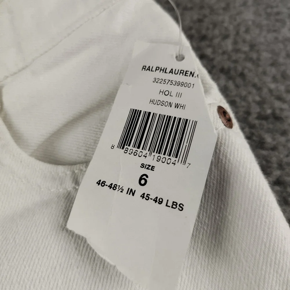 Polo Ralph Lauren Jeans Boys 6 Hudson Slim White NWT